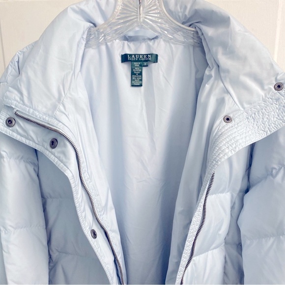 Lauren Ralph Lauren Ice Blue Down Puffer Coat Size 1X - Picture 6 of 11
